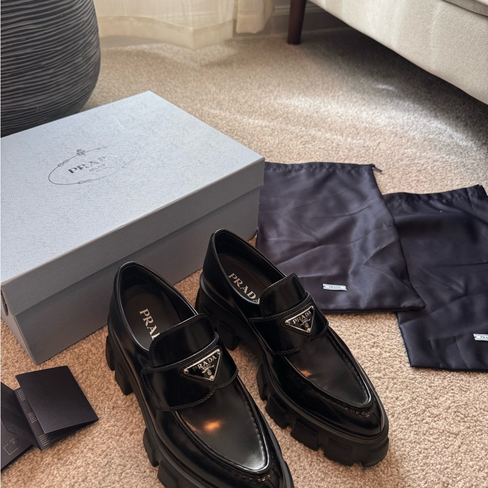Prada Men's Black Patent Leather Loafers - Picture 4 of 8